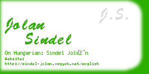 jolan sindel business card